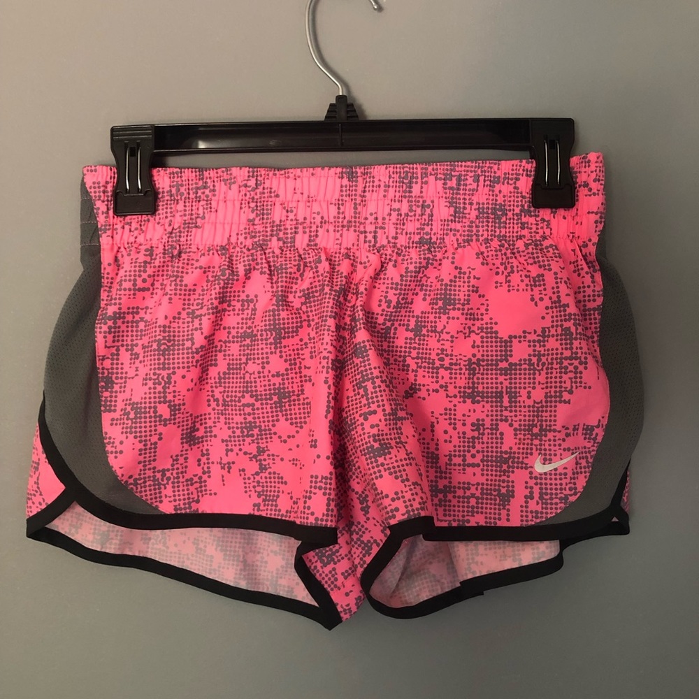 Nike Dri-Fit Lined Running Shorts Small Pink Gray Black